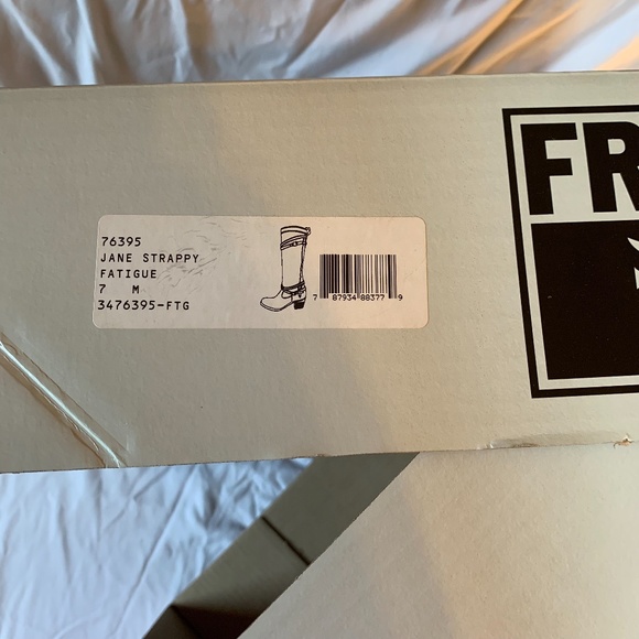 FRYE Strappy Jane Tall Boots Size 7 Gray Suede - Picture 13 of 14